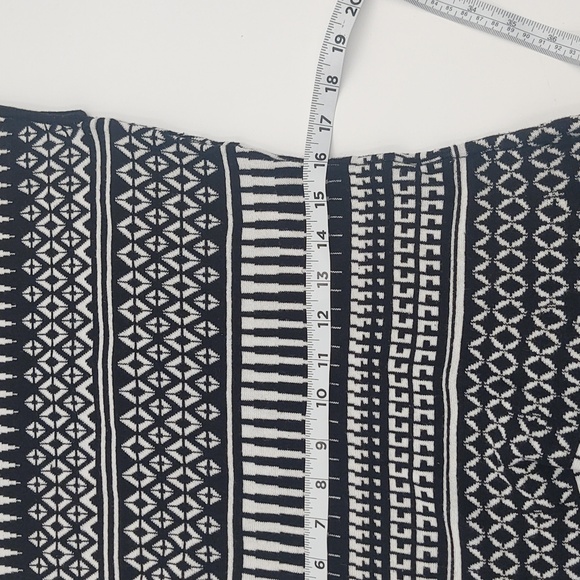 Geometric Knit Dress Fit & Flare Pullover Black White Career Academia Large - Picture 5 of 6